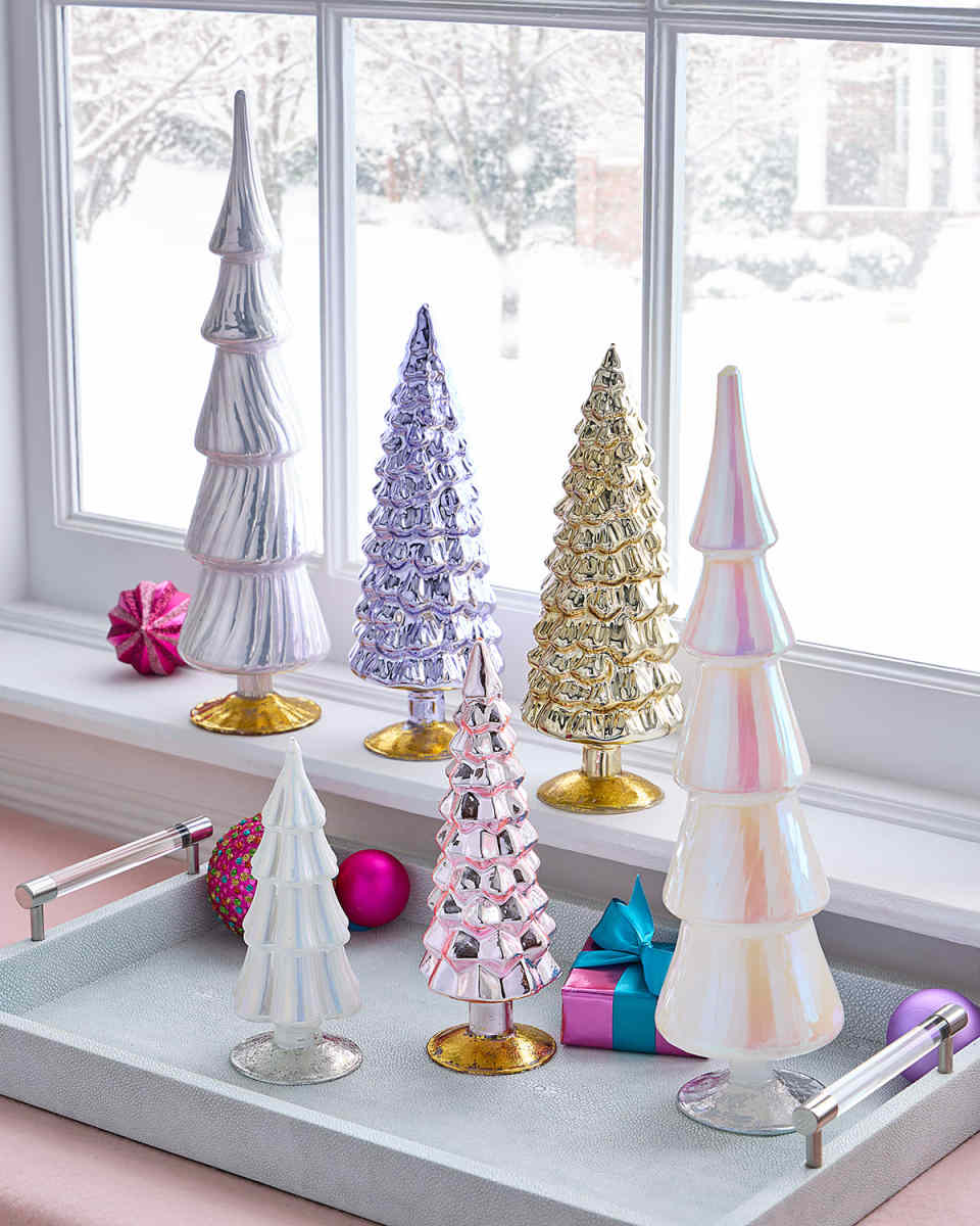 Pastel Glass Trees, Set of 6